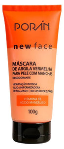 Mascara Argila Vermelha Pele com Manchas New Face 100G Poran
